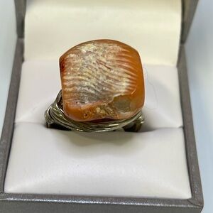 Shell Silver Wrap Ring Sz 9 1/4